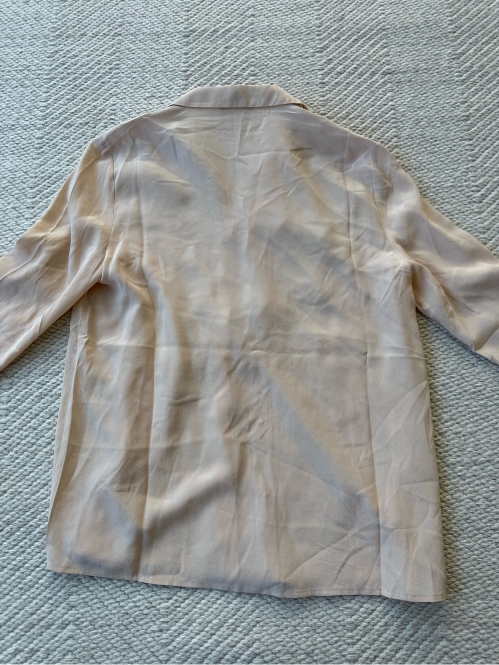 Sezane 100% Silk Ruffle Button Down Blouse Light Pink sz 36 - Picture 4 of 7